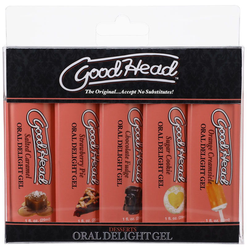 GoodHead Oral Delight Gel - Desserts - Flavoured Oral Gels - Set of 5 x 30ml Bottles-1361-41-BX