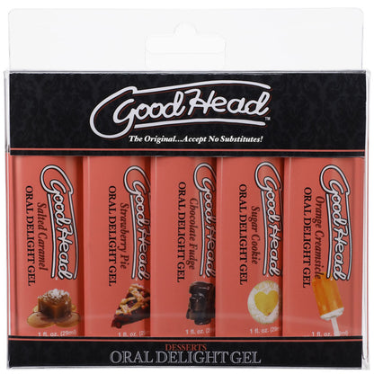 GoodHead Oral Delight Gel - Desserts - Flavoured Oral Gels - Set of 5 x 30ml Bottles-1361-41-BX