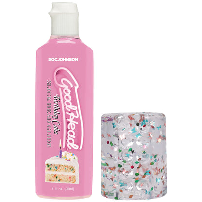 GoodHead Birthday Blowjob Kit - Birthday Cake GoodHead Glide with Helping Head Stroker-1363-21-BX