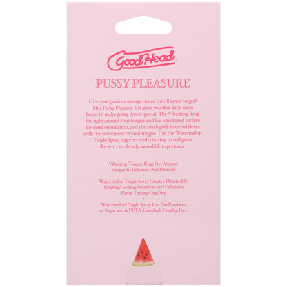 GoodHead Pussy Pleasure Party Kit - Watermelon GoodHead Tingle Spray and Vibrating Tongue Ring-1363-23-BX