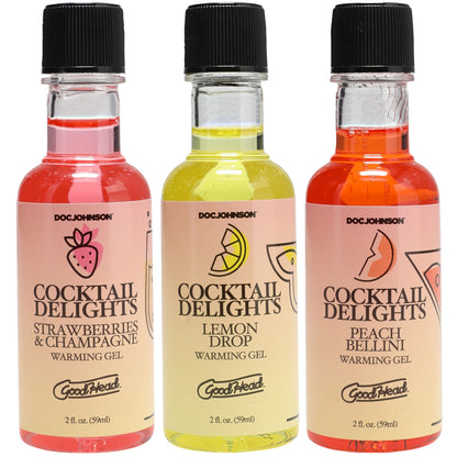 GoodHead Cocktail Delights - Flavoured Warming Oral Sex Gels - 59 ml Bottles - Set of 3-1363-60-BX