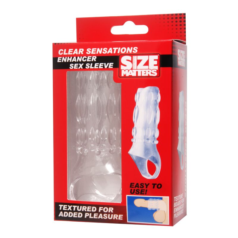 Clear Sensations Enhancer Sex Sleeve-AE288-CLR