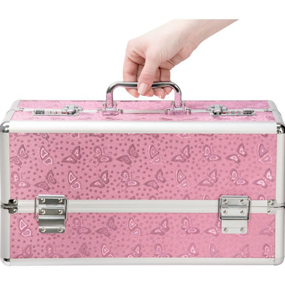 Lockable Large Vibrator Case Pink-098-16