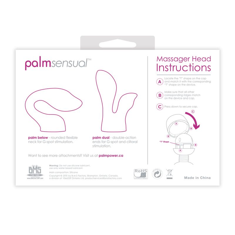 PalmSensual Massager Heads Pink (For use with PalmPower)-30530