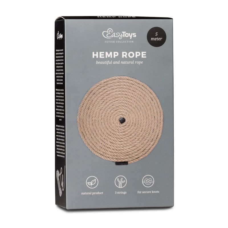 Bondage Rope Hemp 5m-ET256BRN