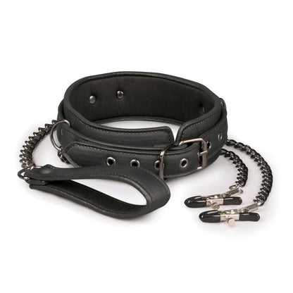 Collar With Nipple Chains-ET280BLK