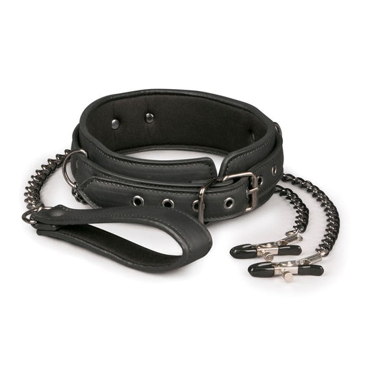 Collar With Nipple Chains-ET280BLK