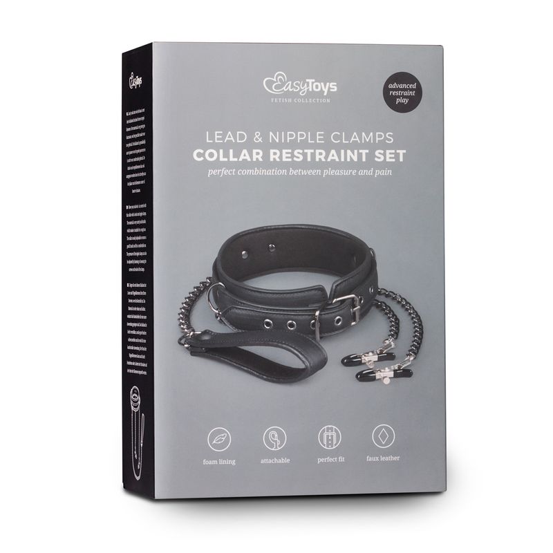 Collar With Nipple Chains-ET280BLK