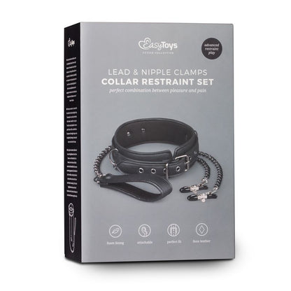 Collar With Nipple Chains-ET280BLK