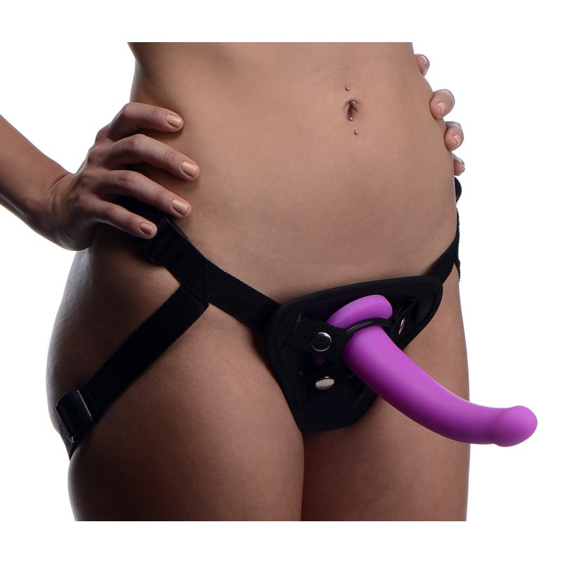 Navigator Silicone G-Spot Dildo with Harness-AF216