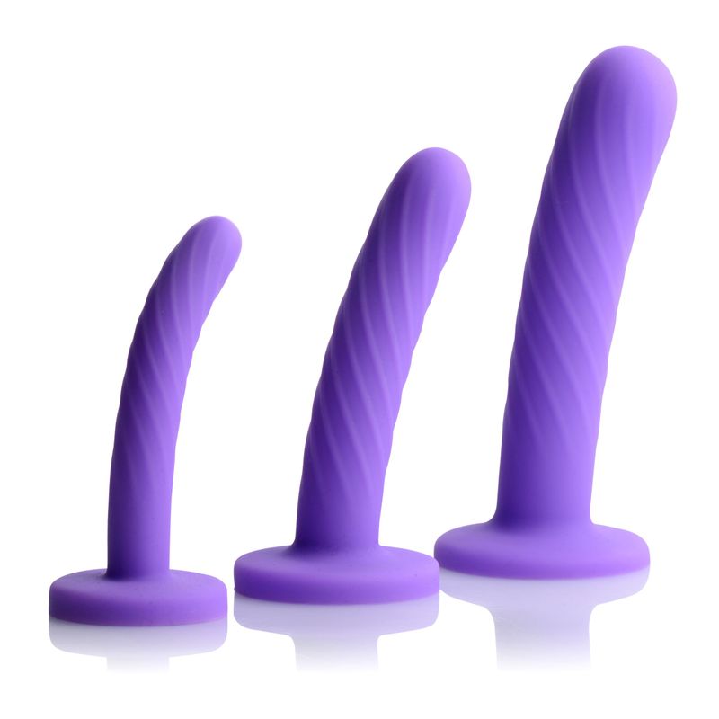 Tri-Play 3 Pc Silicone Dildo Set-AF105-PPL