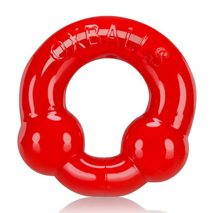 Ultraballs 2 Pk Cockring Steel And Red-OX-3010-STL/RED