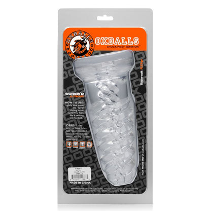 ScrewD Super Squish Corkscrew Jackoff Toy Clear-OX-3014-CLR