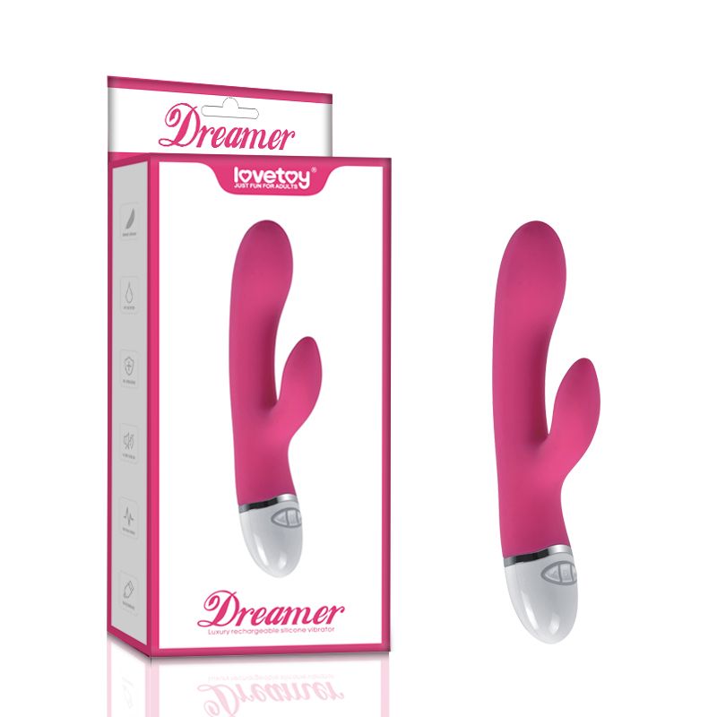 Dreamer 7 Mode Silicone Rechargeable Rabbit Vibrator Pink-LV2710P