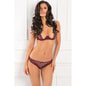 2 Pc With Love Half Cup Bra Set Burgundy-53007-BUR-S/M