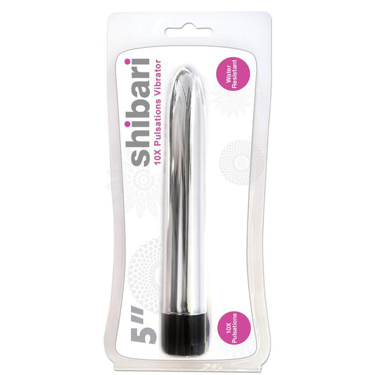 Shibari 10X Pulsations Vibrator 5in Silver-VIB5-SILV