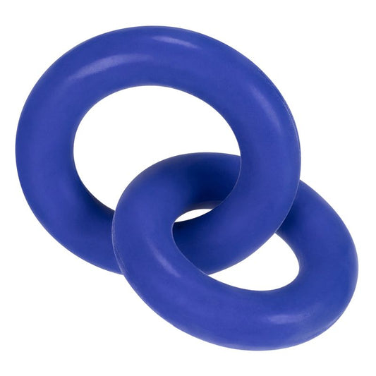 DUO Linked Cock/Ball Rings by Hunkyjunk Cobalt-HUJ-104-CBL