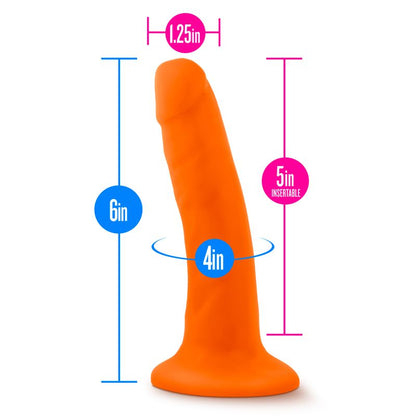 Neo Dual Density Cock 6in Neon Orange-BL-59519