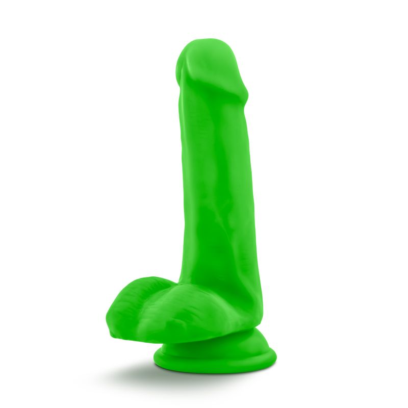 Neo Dual Density Cock With Balls 6in Neon Green-BL-59622