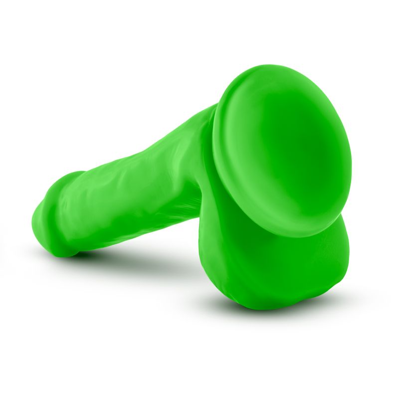 Neo Dual Density Cock With Balls 6in Neon Green-BL-59622