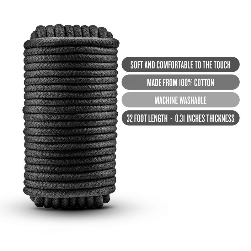 Temptasia Bondage Rope 10m Black-BL-41695