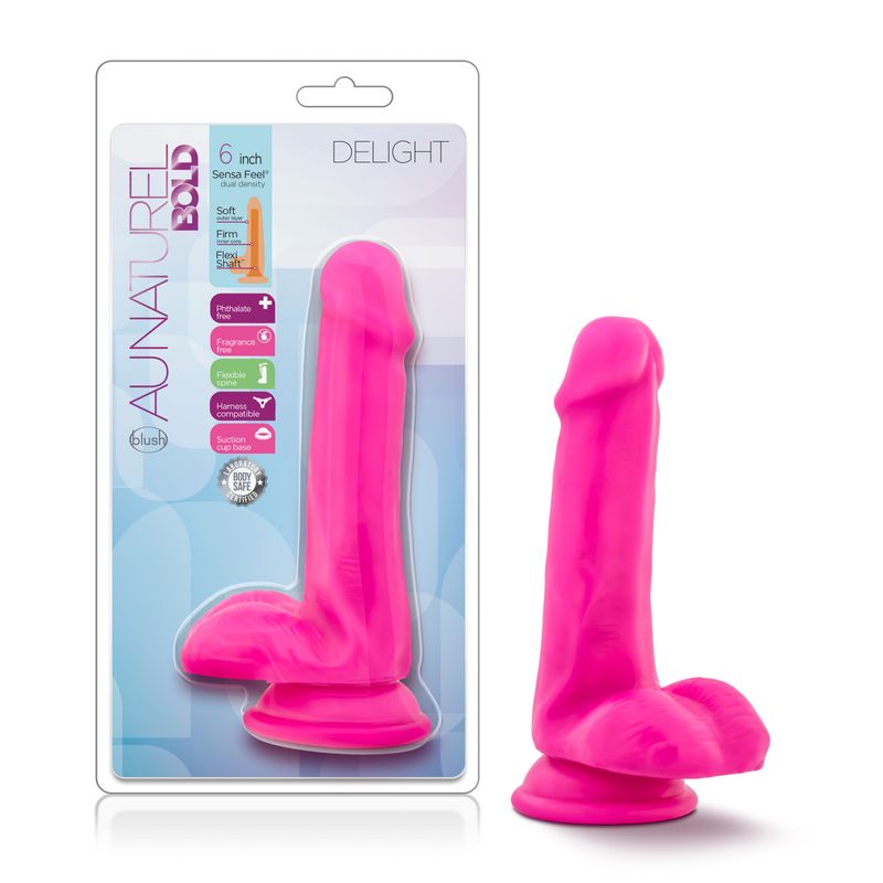 Au Naturel Bold Delight 6in Dildo Pink-BL-59900