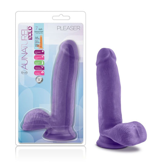 Au Naturel Bold Pleaser 7in Dildo Purple-BL-36411