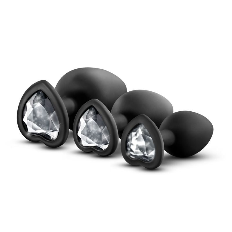 Luxe Bling Plugs Training Kit Black With Clear Gems-BL-395835