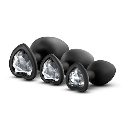 Luxe Bling Plugs Training Kit Black With Clear Gems-BL-395835