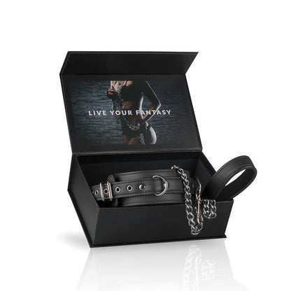 Fetish collar With Leash-ET370BLK