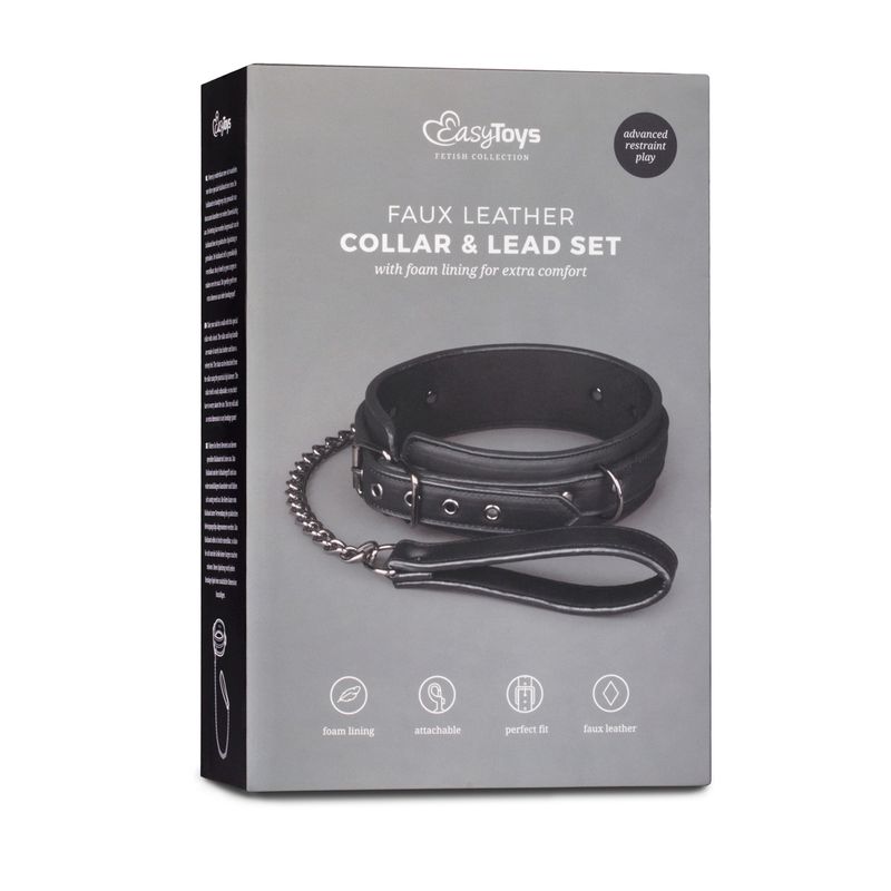 Fetish collar With Leash-ET370BLK