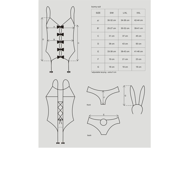 Bunny Suit 4 Pc Costume-9840-PNK-L/XL