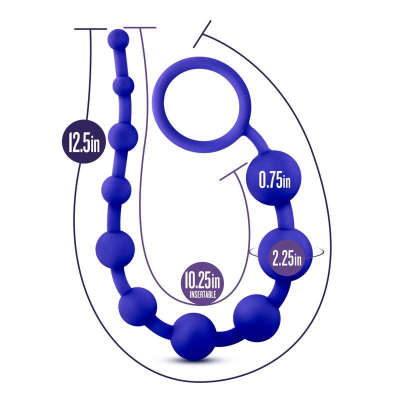 Luxe Silicone 10 Beads Indigo-BL-11002