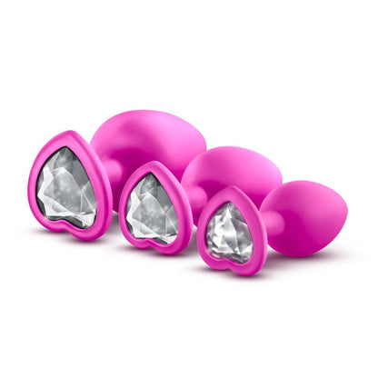 Luxe Bling Plugs Training Kit Pink With White Gems-BL-395830