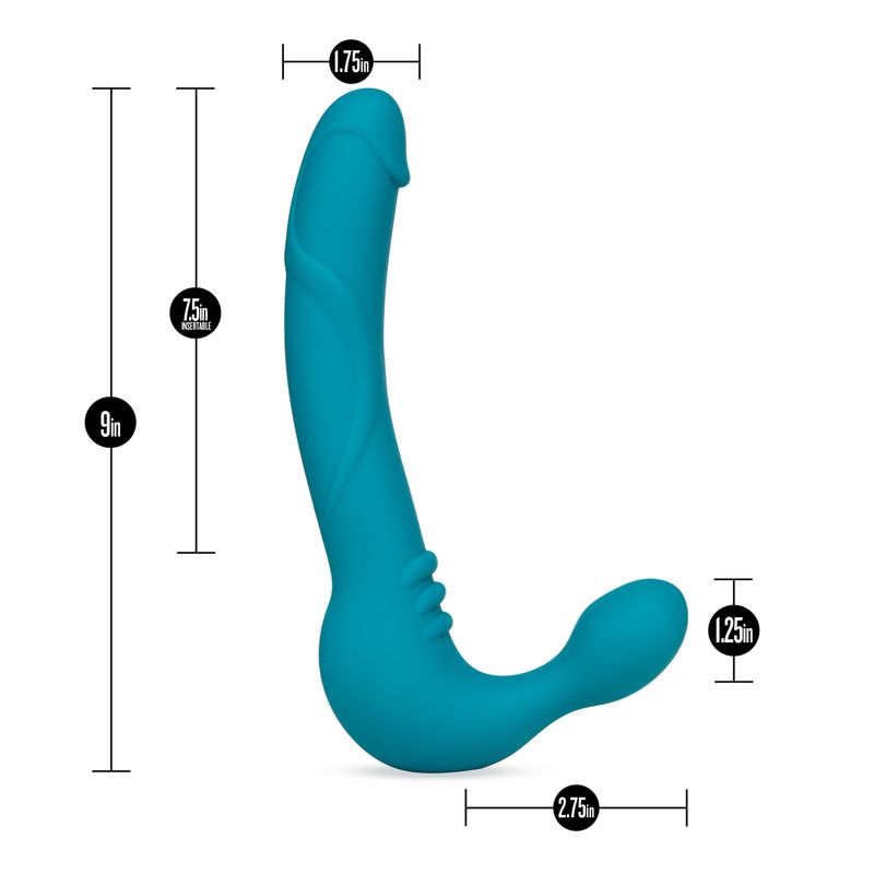 Temptasia Luna Strapless Silicone Dildo Teal-BL-81302