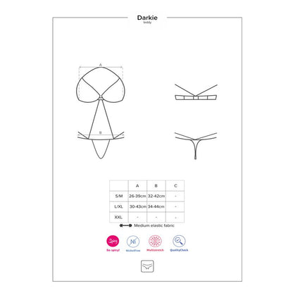 Darkie Crotchless Teddy-4885-4892-BLK-L/XL