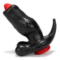 Woof Hollow Plug w Stopper Black Red-OX-1082-BLK/RED