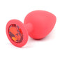 Red Silicone Anal Plug Large w Red Diamond-RY049R