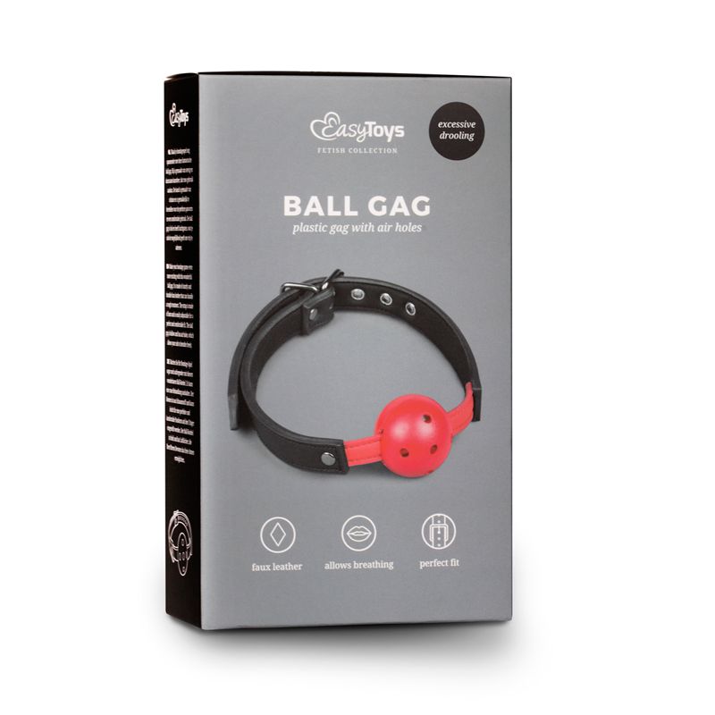 Ball Gag With PVC Ball Red-ET276RED