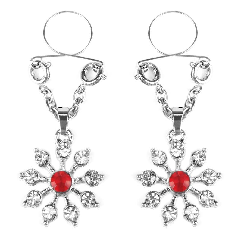 Ruby and Diamond Star Nipple Jewellery-PK-301-RED