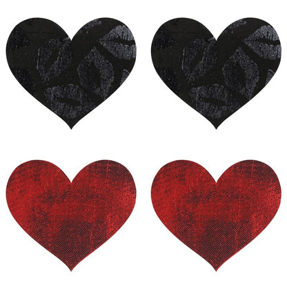 Stolen Kisses Hearts Pasties-PK-003H-RED/BLK