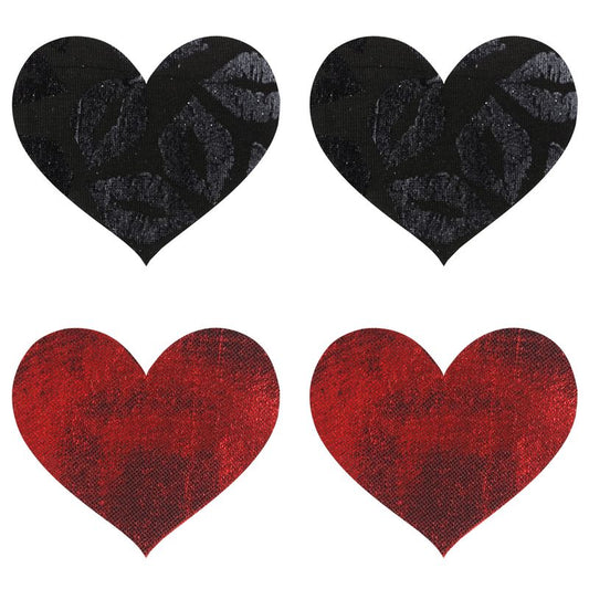 Stolen Kisses Hearts Pasties-PK-003H-RED/BLK