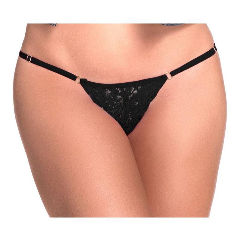 Lace Keyhole Pantie Black-M107-BLK-S/M