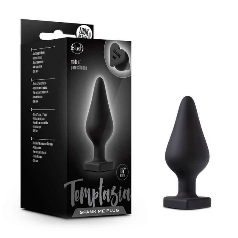 Temptasia Spank Me Butt Plug Black-BL-95635