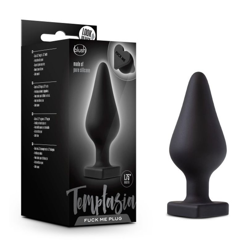 Temptasia Fuck Me Butt Plug Black-BL-95725