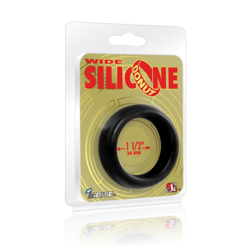 Wide Donut Black Cock Ring 38mm-SI-95131