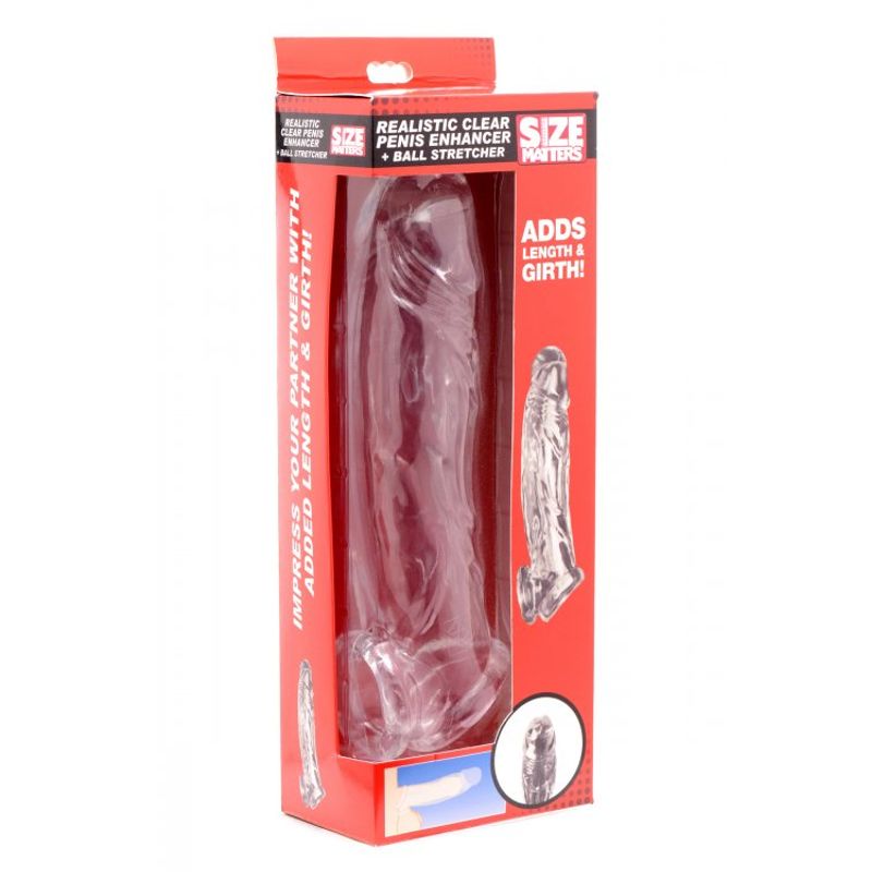 Realistic Clear Penis Enhancer and Ball Stretcher-AF697