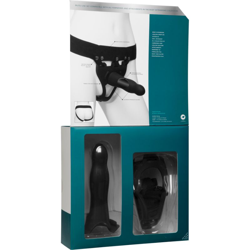 Be Daring 7in Bulbed Dong 2 Pc Hollow Silicone Strap-On Set-0800-06-BX