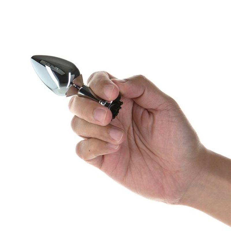 Black Rose 3in Metal Butt Plug-38211