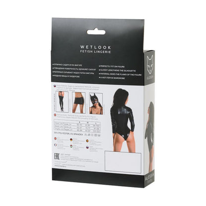 Glossy Wetlook Bodysuit w Zip Alessia-955024-L